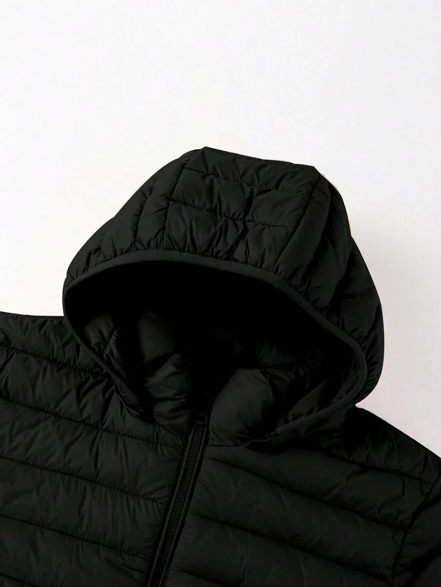 Risissida Women's Casual Hooded Windbreaker With Pockets, Padded Jacket Is Lightweight And Suitable For Everyday Wear