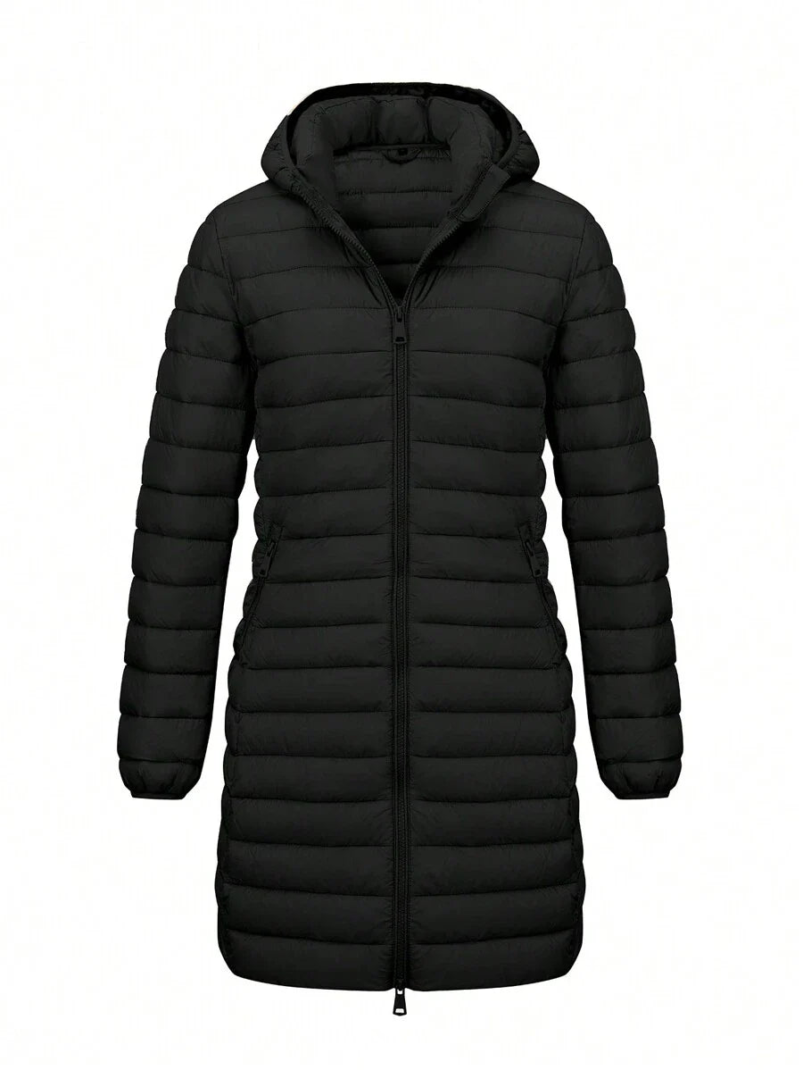 Risissida Women's Casual Hooded Windbreaker With Pockets, Padded Jacket Is Lightweight And Suitable For Everyday Wear