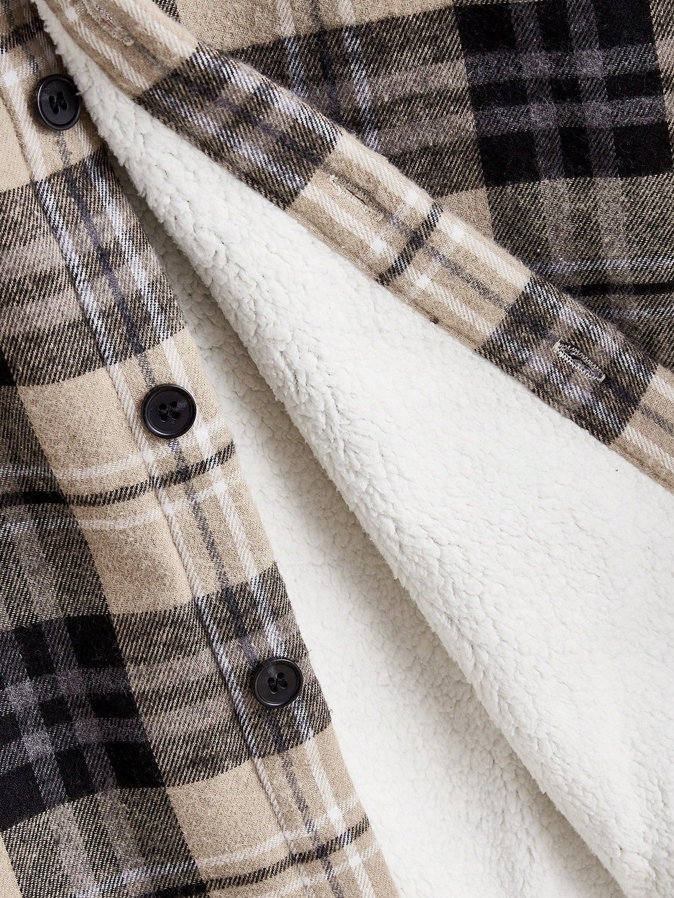 Manfinity Homme Men's Suede Patchwork Plaid Thermal Lined Jacket, Work Fashion Long Sleeve Jacket Color Block Checkered Jacket, For Friends, Husband, Boyfriend Gifts Fleece, Fall/Winter