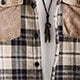 Manfinity Homme Men's Suede Patchwork Plaid Thermal Lined Jacket, Work Fashion Long Sleeve Jacket Color Block Checkered Jacket, For Friends, Husband, Boyfriend Gifts Fleece, Fall/Winter