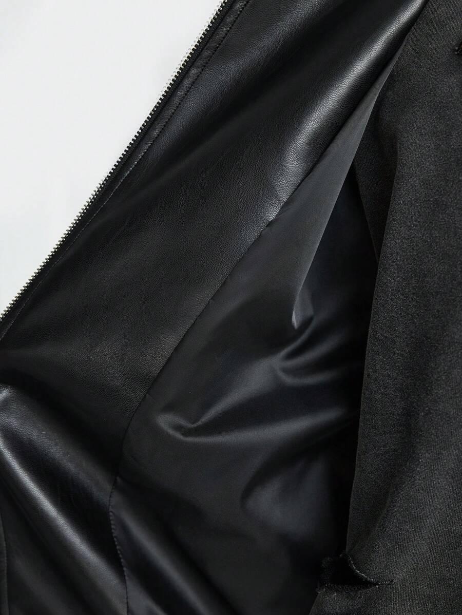Manfinity VCAY Men's Casual & Simple Fashionable Jacket Outerwear, Everyday Wear, For Fall Winter