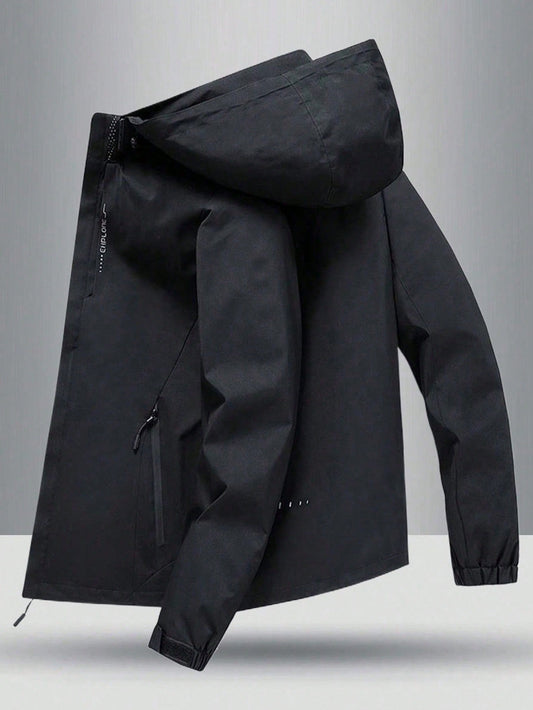 2024 New Hooded Windbreaker Waterproof Outdoor Jacket Detachable Cap For Men, For Fall