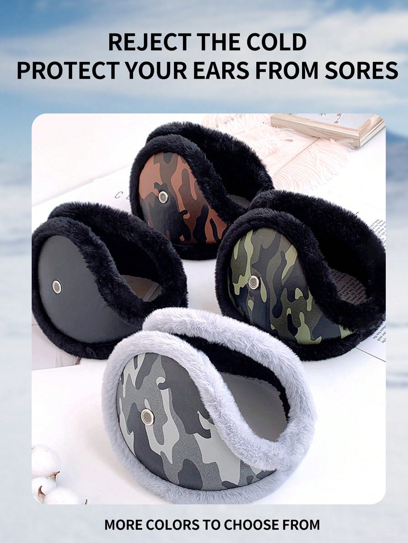 1pc Unisex Winter Warm Fleece Lined Ear Muffs, Embroidered Earmuffs, Thick Cold-Proof Ear Warmers For Men
