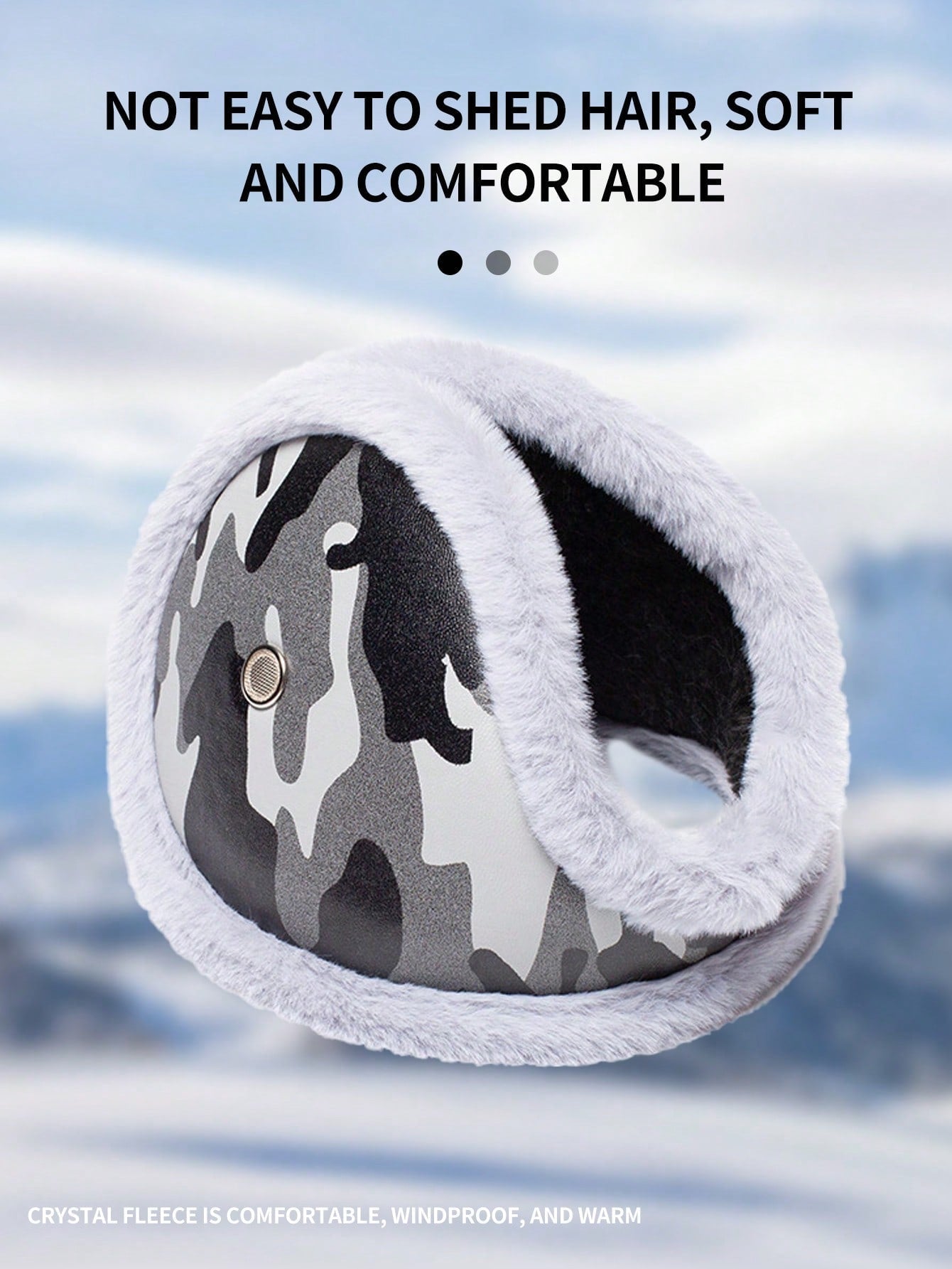 1pc Unisex Winter Warm Fleece Lined Ear Muffs, Embroidered Earmuffs, Thick Cold-Proof Ear Warmers For Men