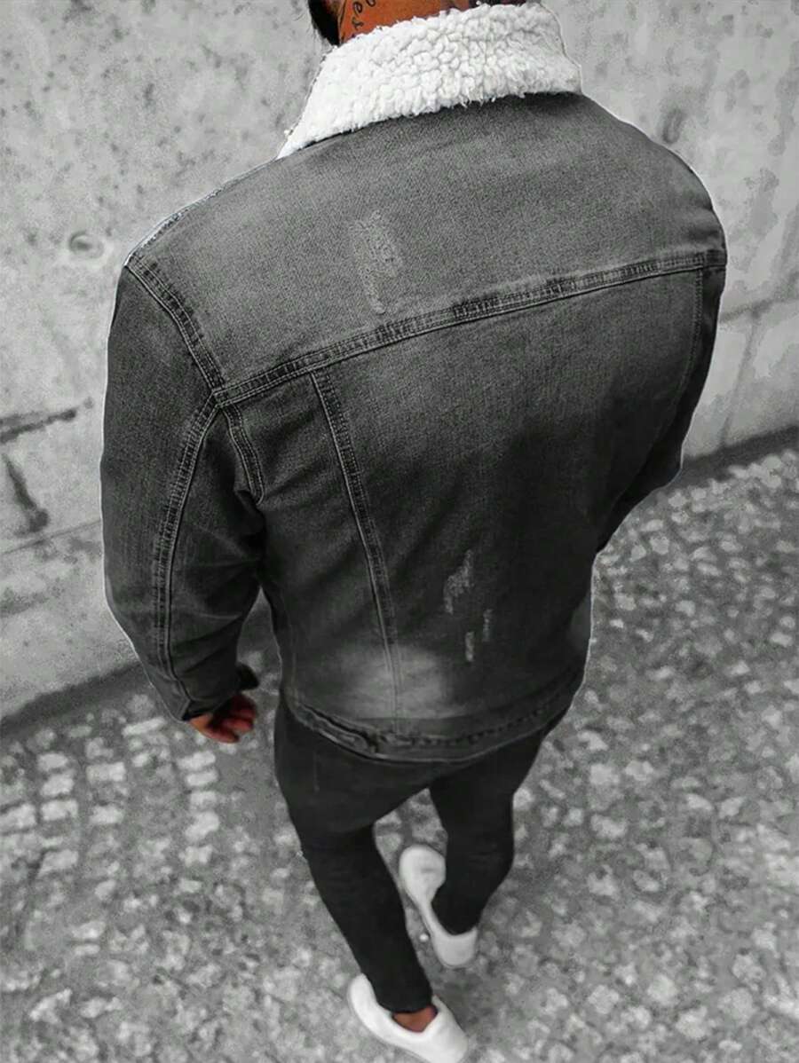 Vintage American Style Men Denim Jacket, Autumn/Winter