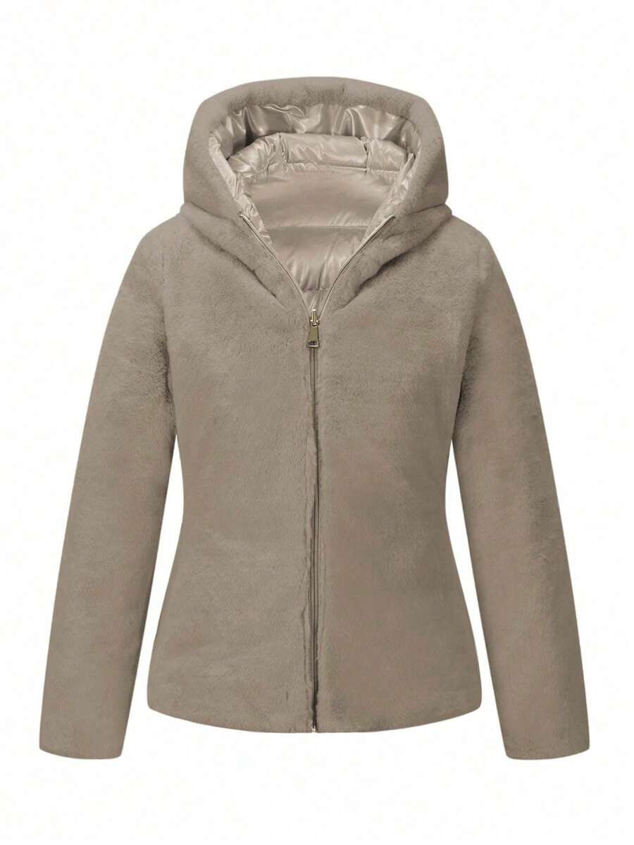 Giolshon Women's Casual Coat With A Hat And Down Jacket, Comfortable For Commuting And Daily Wear, Suitable For Both Autumn And Winter