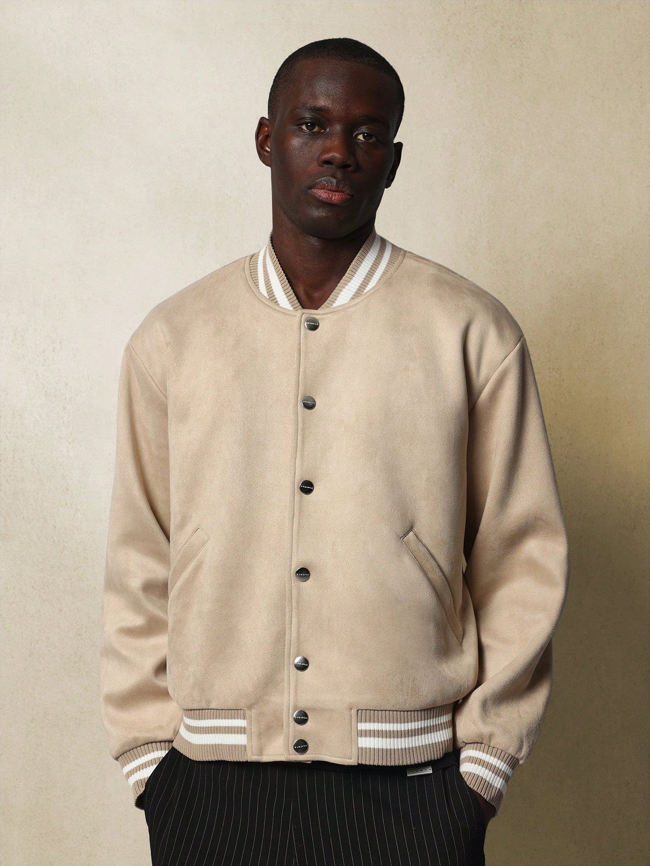 SUMWON Premium Suede Varsity Jacket Classic Letterman Baseball Style Bomber College Athletic Quilted Spring Fall Streetwear Outerwear
