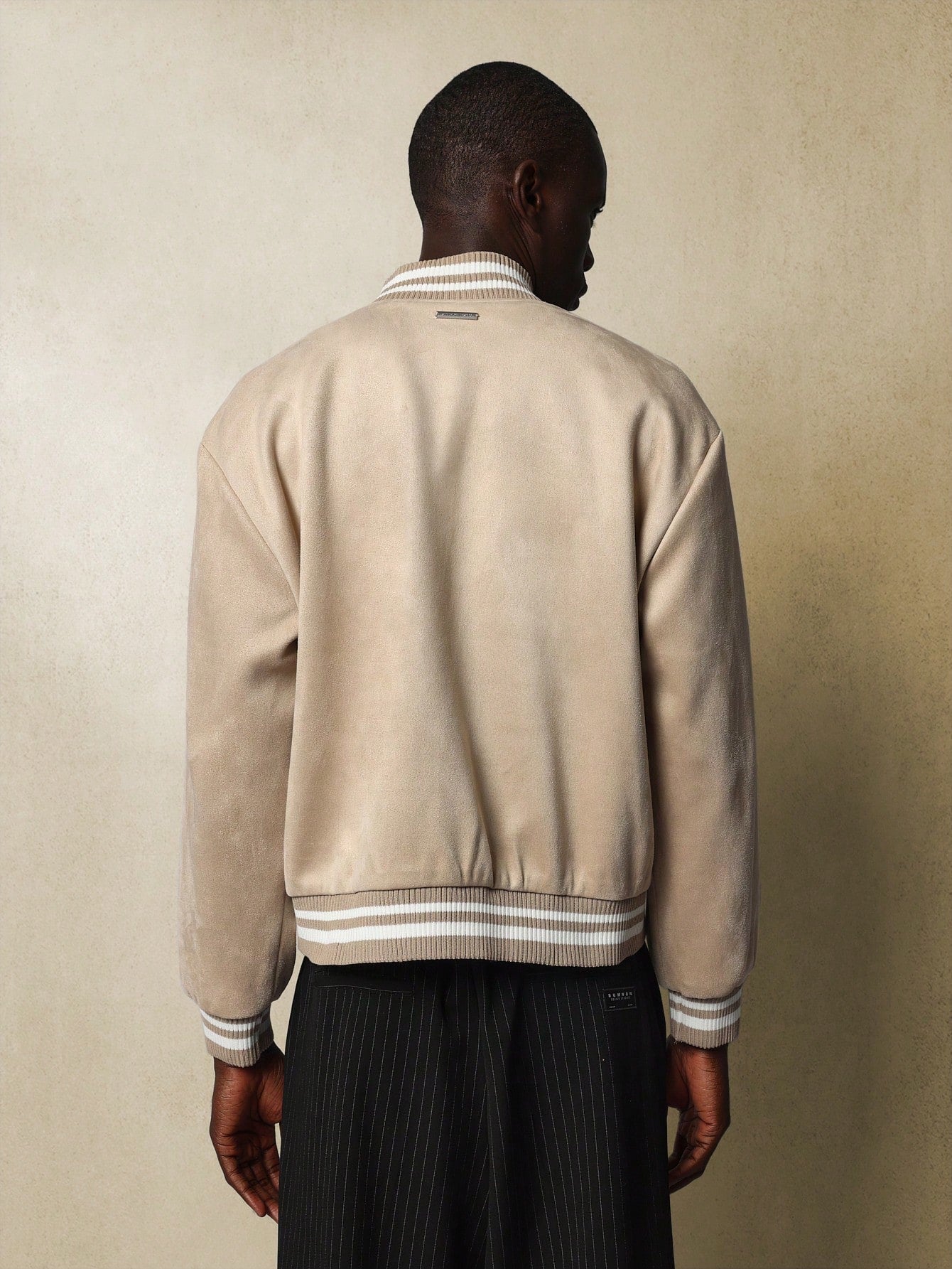 SUMWON Premium Suede Varsity Jacket Classic Letterman Baseball Style Bomber College Athletic Quilted Spring Fall Streetwear Outerwear