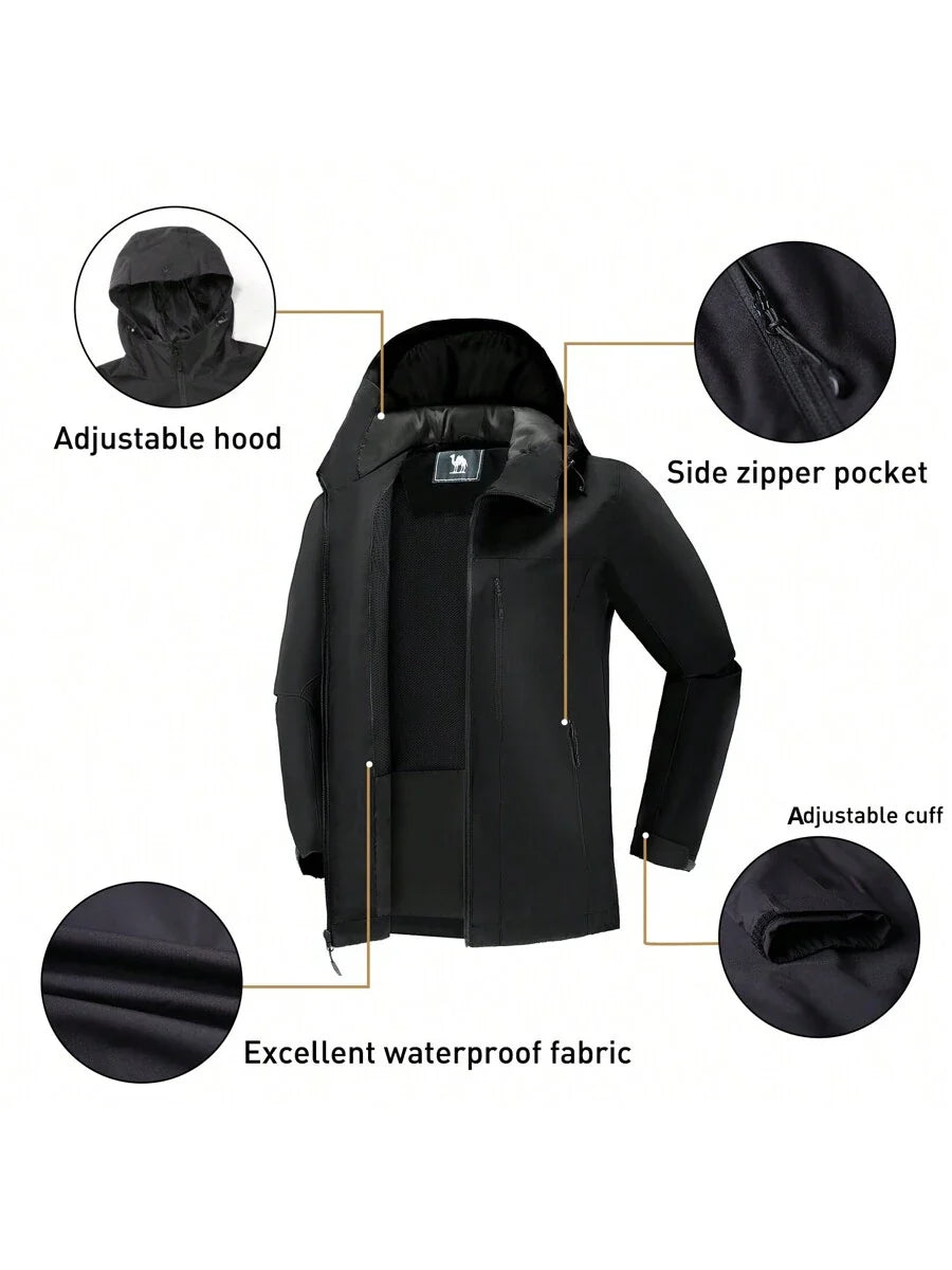CAMEL CROWN Raincoat Women Lightweight Waterproof Rain Jacket With Hood Outdoor Windbreaker