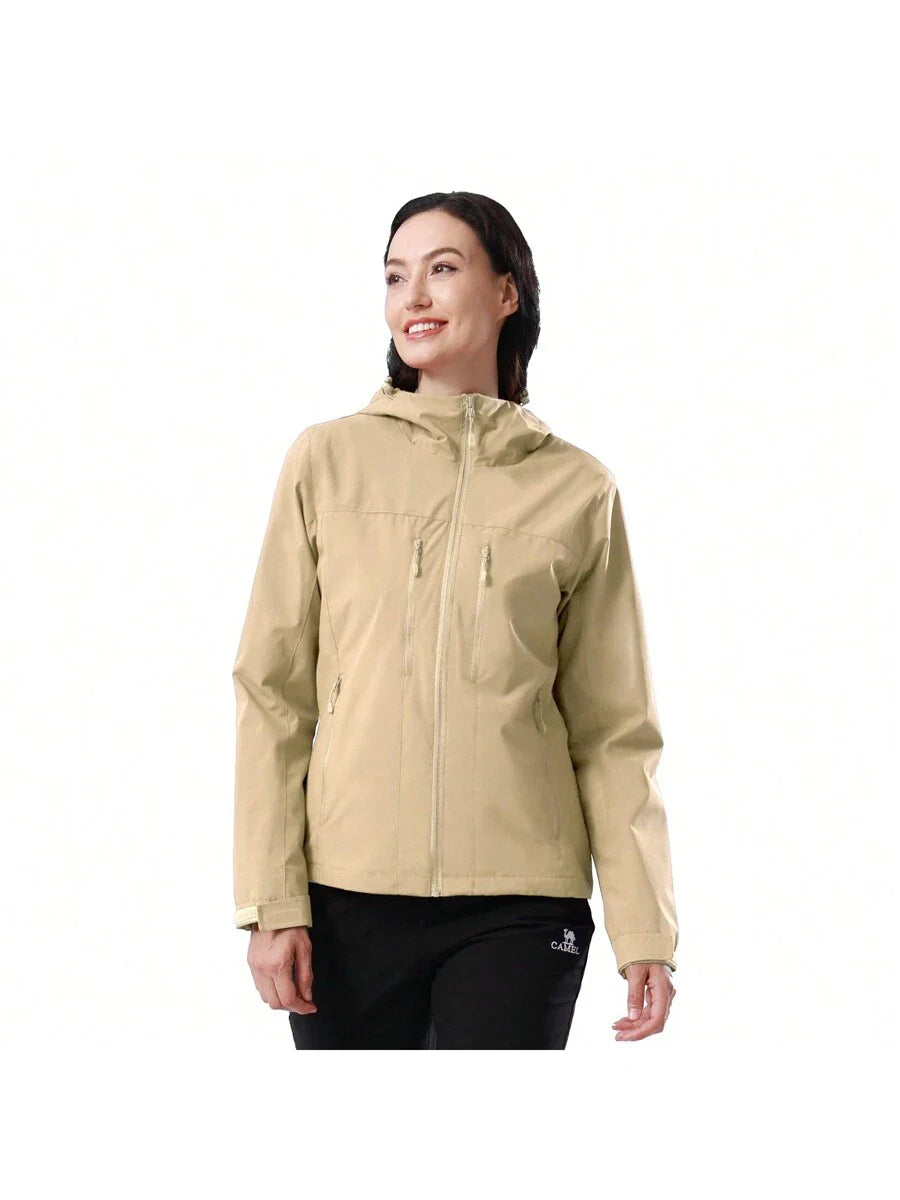 CAMEL CROWN Raincoat Women Lightweight Waterproof Rain Jacket With Hood Outdoor Windbreaker