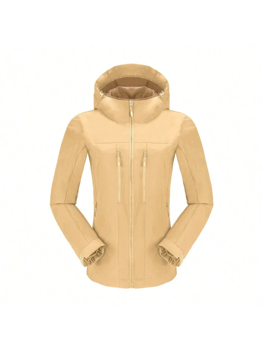 CAMEL CROWN Raincoat Women Lightweight Waterproof Rain Jacket With Hood Outdoor Windbreaker
