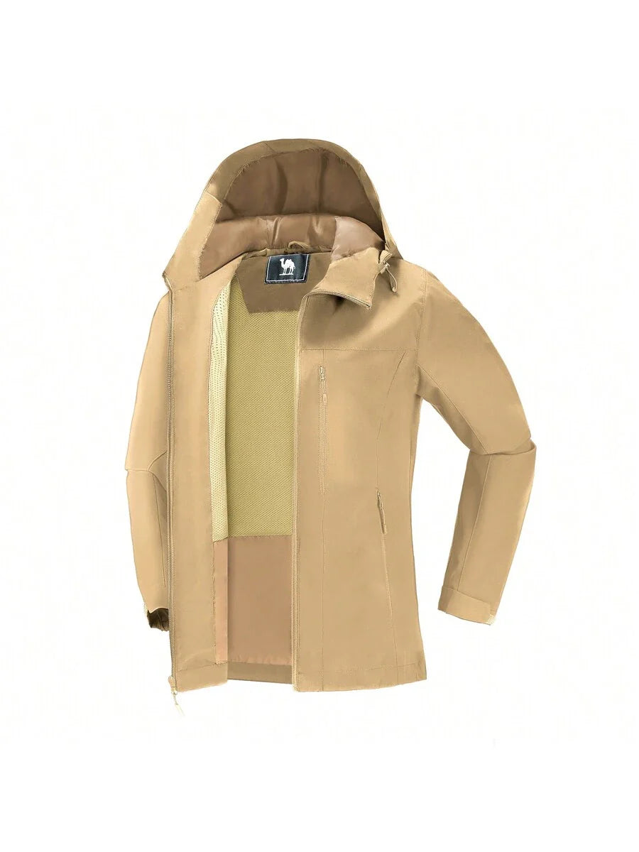 CAMEL CROWN Raincoat Women Lightweight Waterproof Rain Jacket With Hood Outdoor Windbreaker