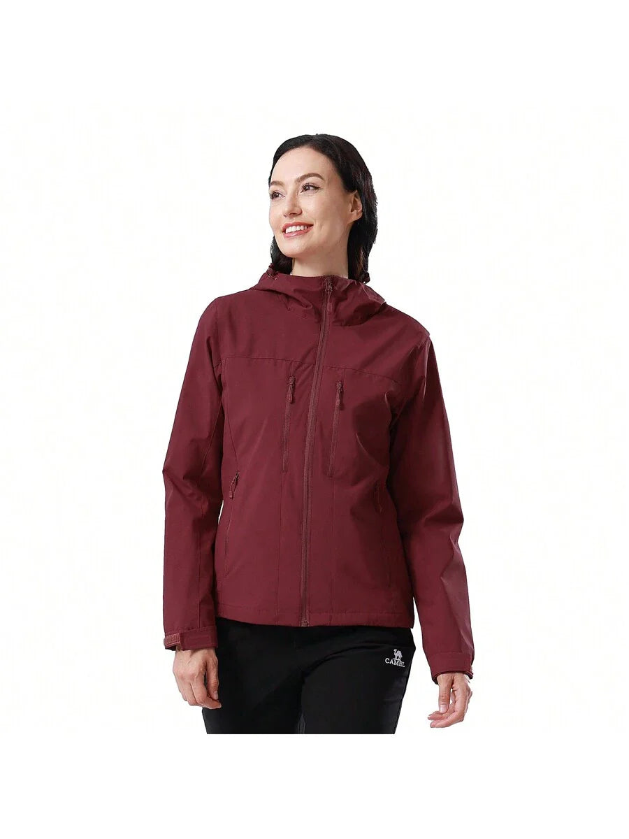 CAMEL CROWN Raincoat Women Lightweight Waterproof Rain Jacket With Hood Outdoor Windbreaker