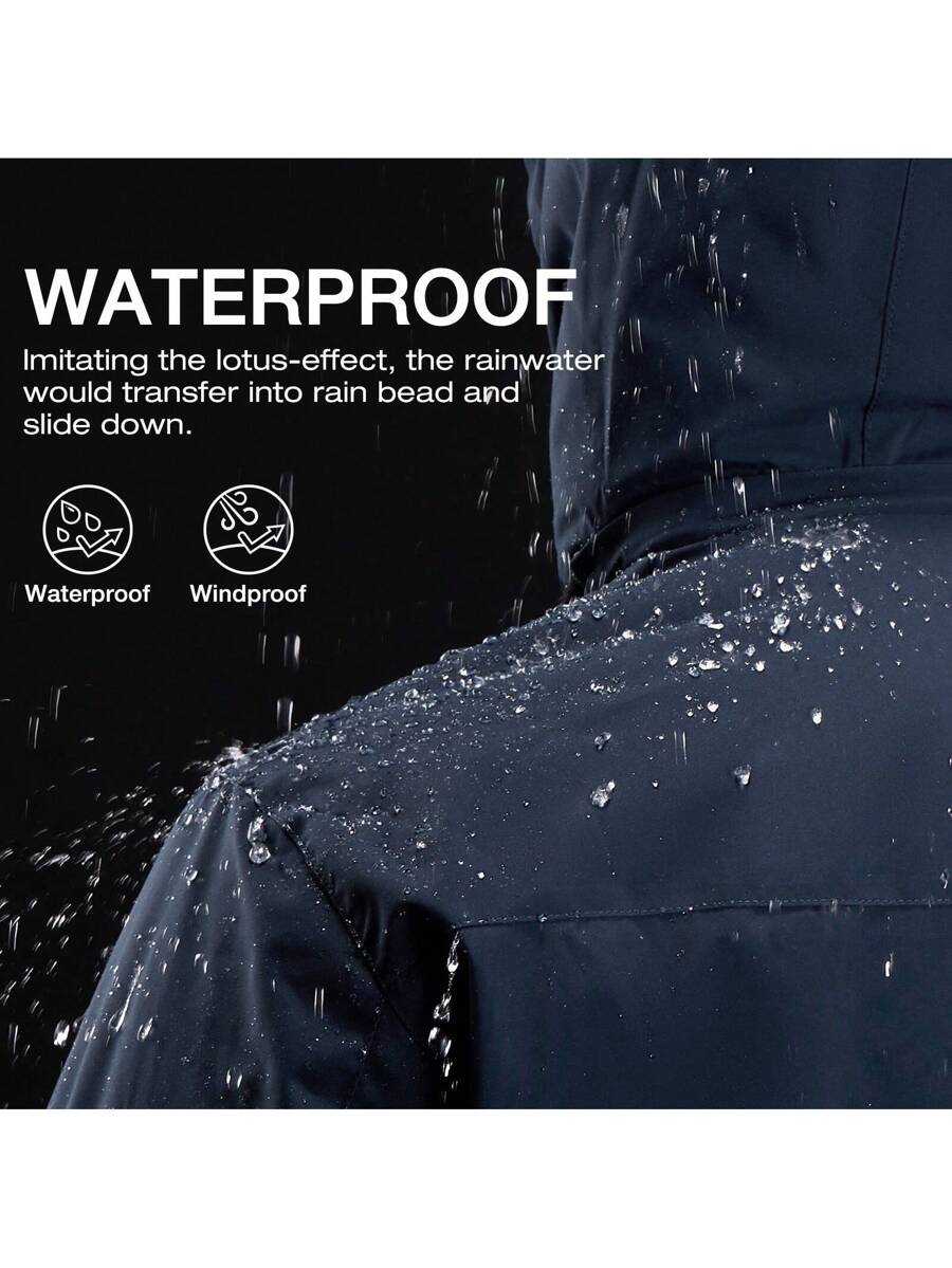 CAMEL CROWN Men's Mountain Ski Snow Jacket Waterproof Winter Coat Snowboarding Windbreaker Windproof Warm Hooded Snow Coat