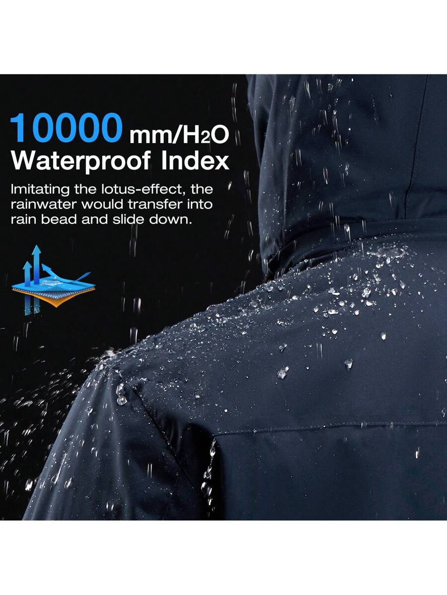 CAMEL CROWN Men's Mountain Ski Snow Jacket Waterproof Winter Coat Snowboarding Windbreaker Windproof Warm Hooded Snow Coat