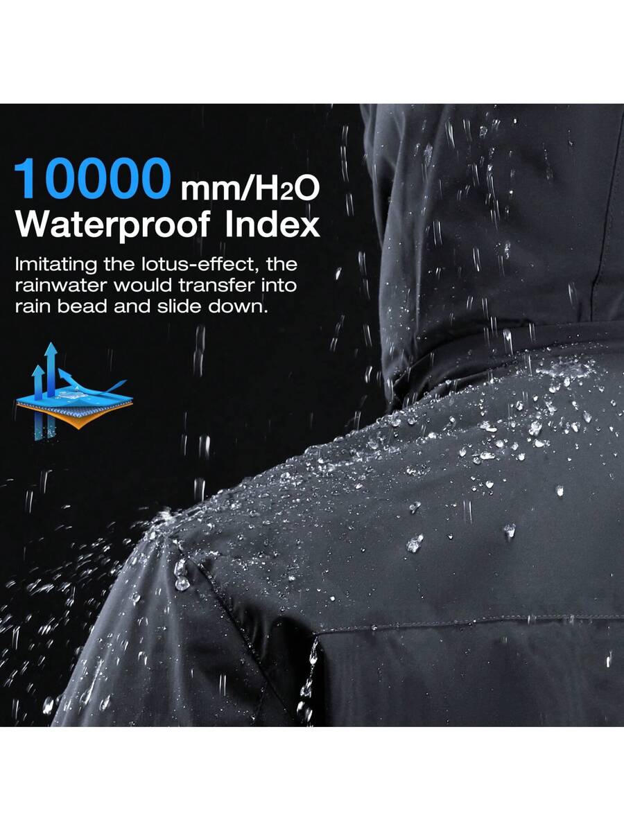 CAMEL CROWN Men's Mountain Ski Snow Jacket Waterproof Winter Coat Snowboarding Windbreaker Windproof Warm Hooded Snow Coat
