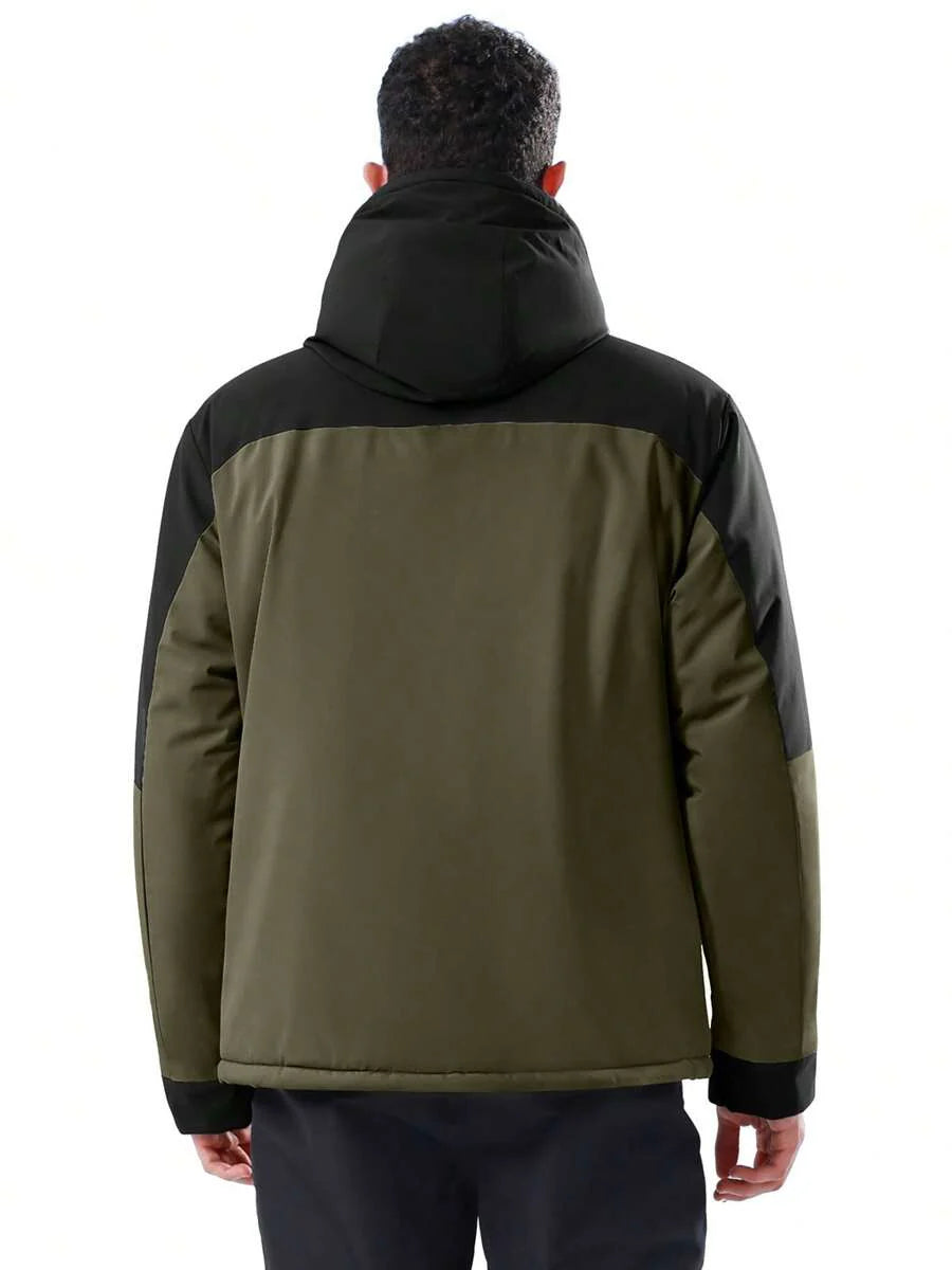 CAMEL CROWN Men's Winter Ski Jacket Mountain Snow Coats Waterproof Detachable Hood Windproof Fleece Rain Jackets