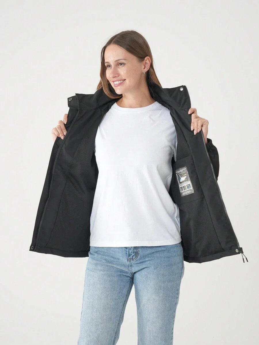 Women Color Block Spring And Autumn Windbreaker, Sports Outdoor Windproof Waterproof Running Lightweight Breathable Mountaineering Jacket With Long Sleeves