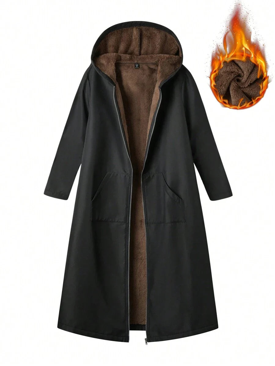 Lunelith  Lunessa Women's Fluffy Hooded Long Regular Coat Fall Winter Cloth For Women