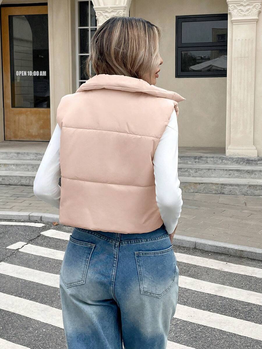 EZwear Women's Down Quilted Collared Sleeveless Jacket, Winter, Women's Sleeveless Zip-Up Casual Warm Padded Coat, Winter Women Coat, Black Jacket, Winter Women Clothes, Black Coat, Retro, Elegant Women, Festival Clothes, Business Casual Women,