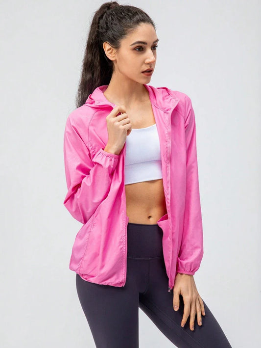 1 Pc Women's Water-Repellent Lightweight Quick-Dry Jacket, Casual Outdoor Windbreaker, Suitable For Spring