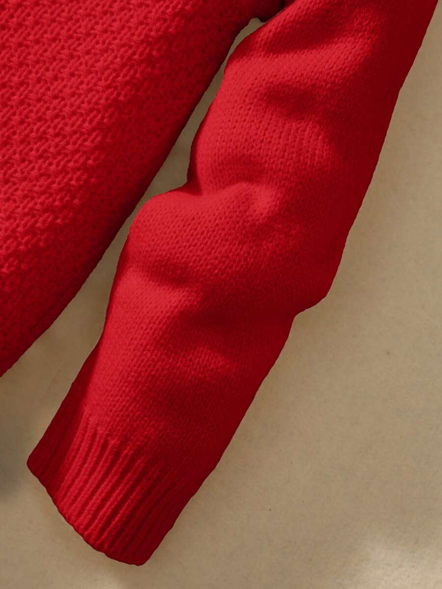 Tween Boys' Casual Turndown Collar Half-Zip Up Long Sleeve Knitted Sweater Fall Winter