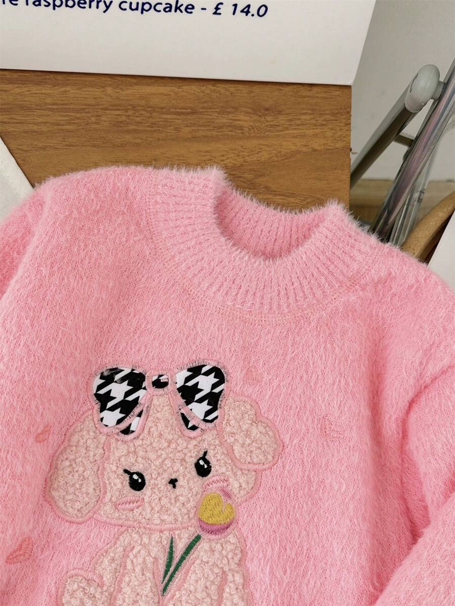 M.Dian 2025 Young Girl Cartoon Sweater Top