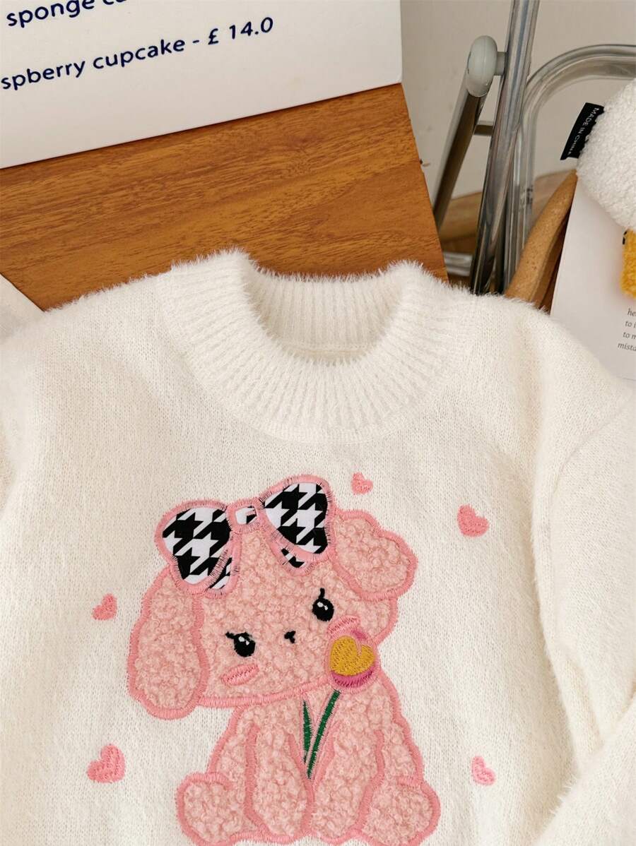 M.Dian 2025 Young Girl Cartoon Sweater Top