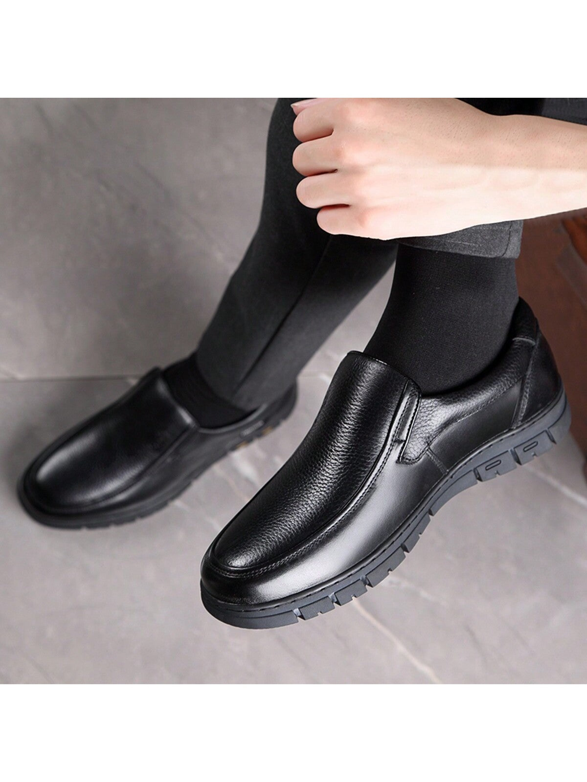 Men's Dress Shoes, Durable Non Slip Formal Round Toe Shoes For Wedding Business Party Banquet Office For Spring And Autumn