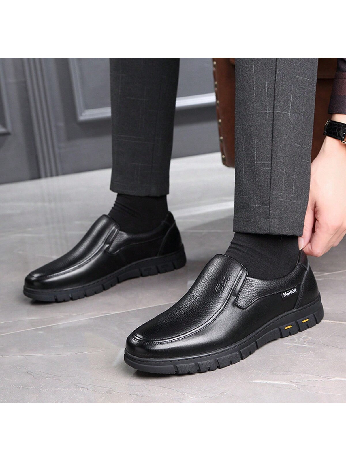 Men's Dress Shoes, Durable Non Slip Formal Round Toe Shoes For Wedding Business Party Banquet Office For Spring And Autumn