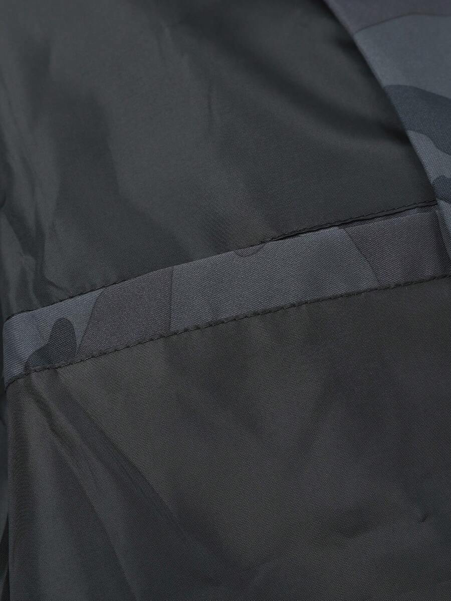 Men's Casual Water-Resistant Windproof Jacket With Letter Print, Versatile Camo Style For Outdoor Activities, Fashion Casual Wear For All Seasons, Fall