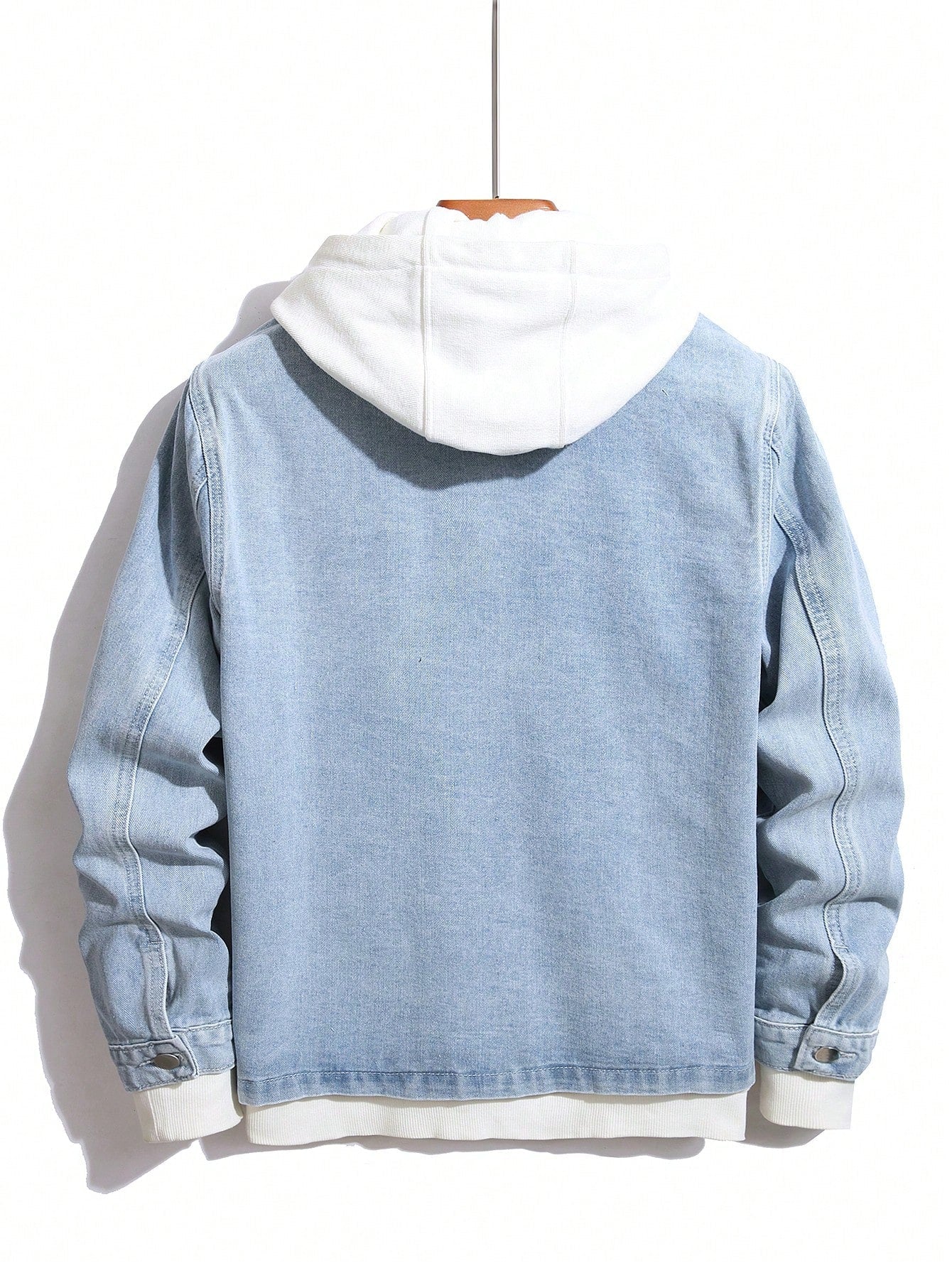 Manfinity Homme Men's Casual Washed Denim Jacket, Spring/Autumn