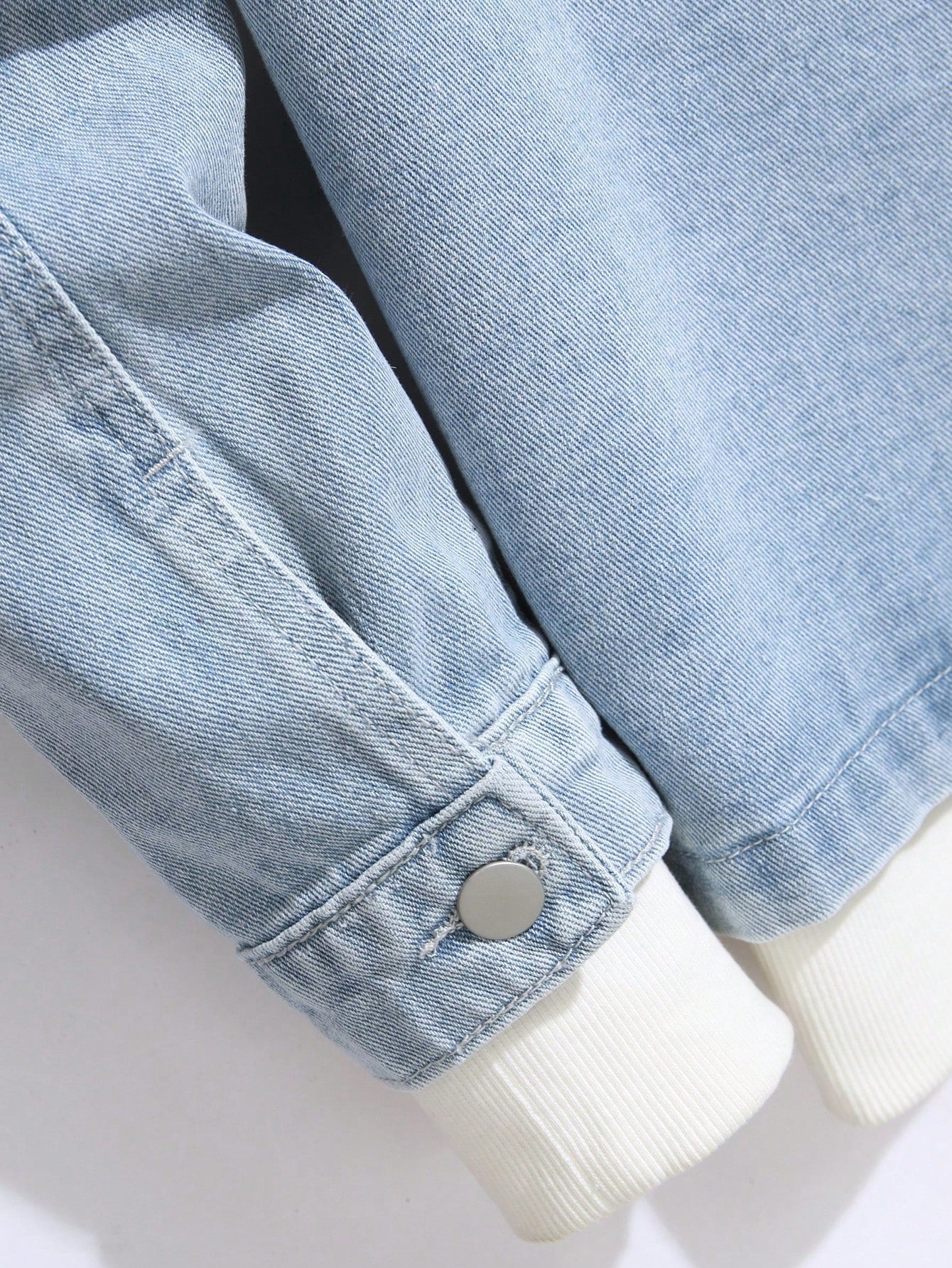 Manfinity Homme Men's Casual Washed Denim Jacket, Spring/Autumn