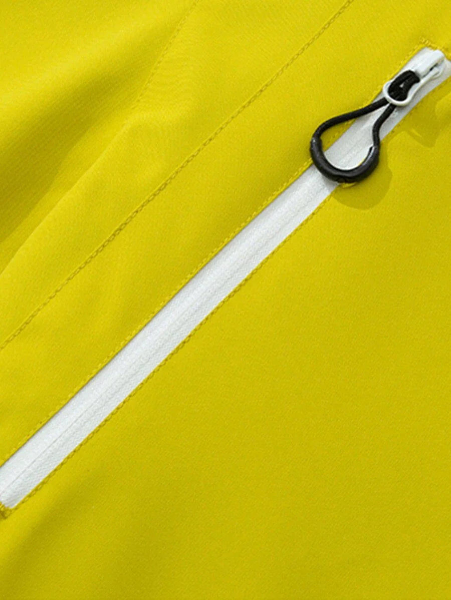 1pc Women's Short Jacket, Spring Lightweight Hooded Multi-Pocket Windbreaker, Water-Resistant Zipper Casual Outdoor