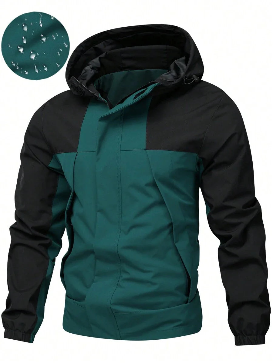 2025 New Men's Winter Jacket, Camping Christmas New Arrival Men's Contrast Color Hooded Jacket