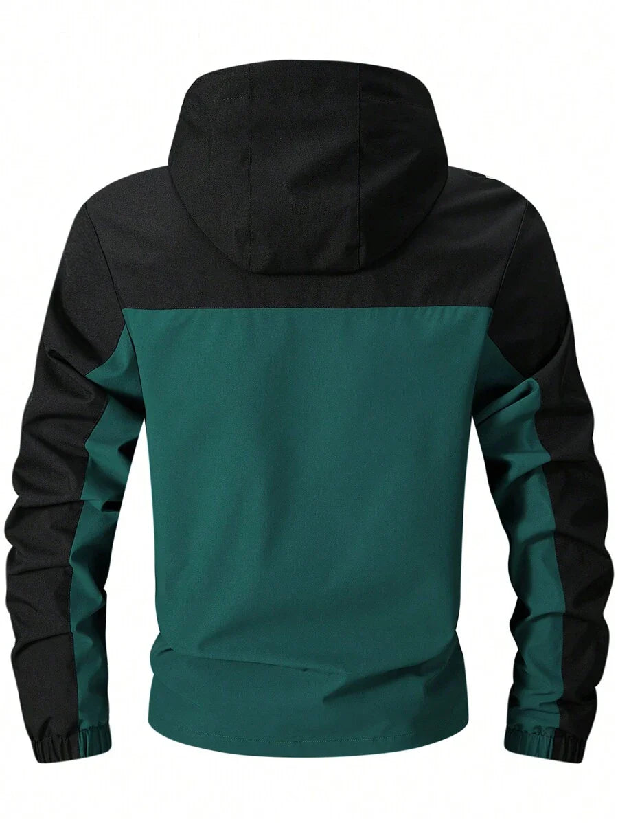 2025 New Men's Winter Jacket, Camping Christmas New Arrival Men's Contrast Color Hooded Jacket