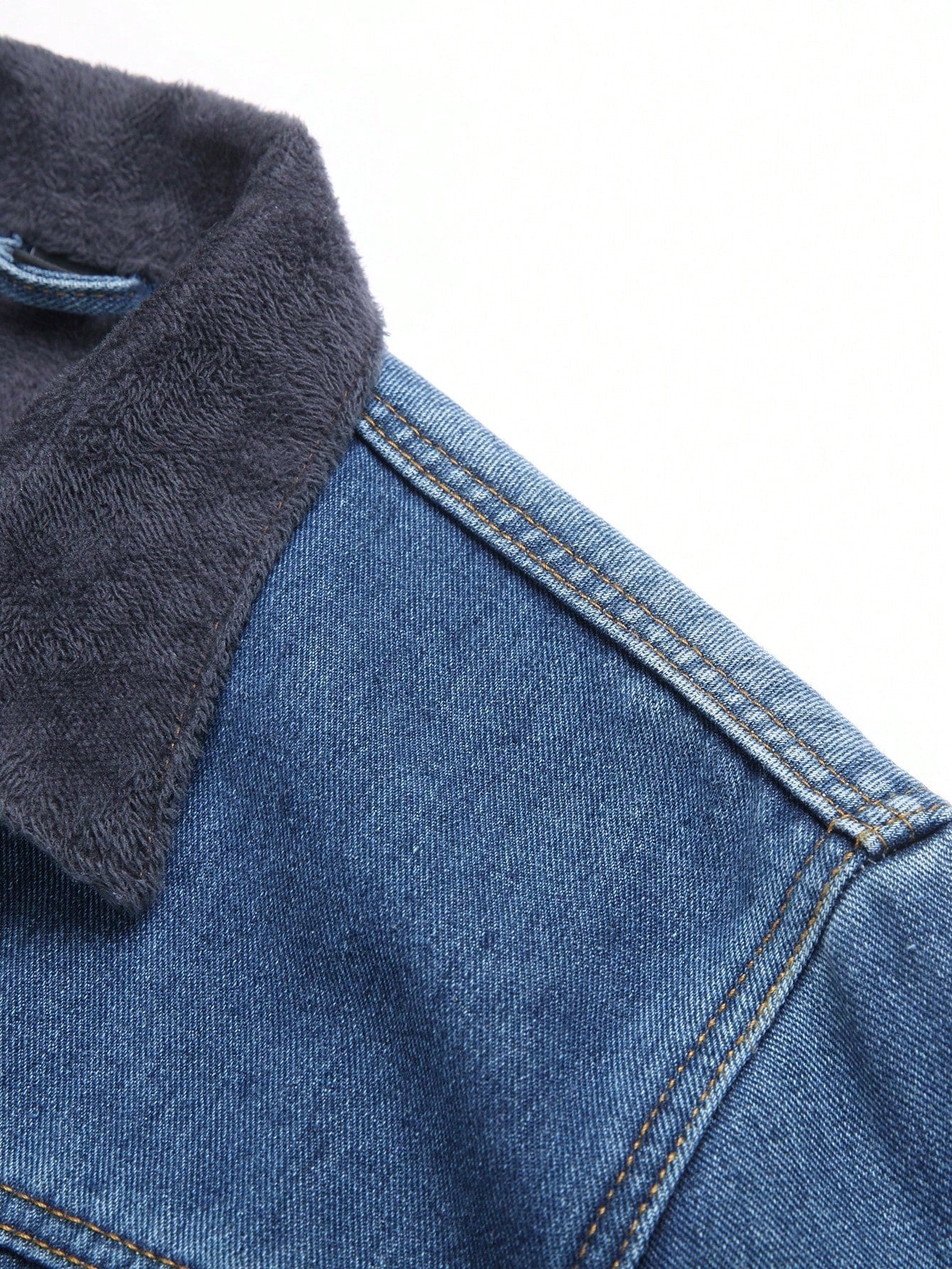 Manfinity Homme Men's Casual Water-Washed Thermal Lined Denim Jacket, Autumn/Winter