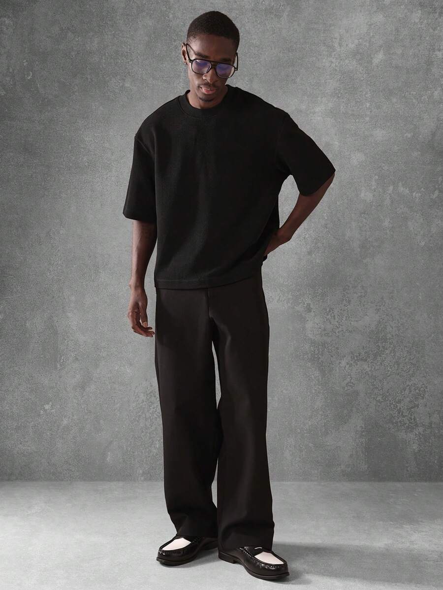 SUMWON Boxy Cut Cropped Jersey T Shirt With Modern Design