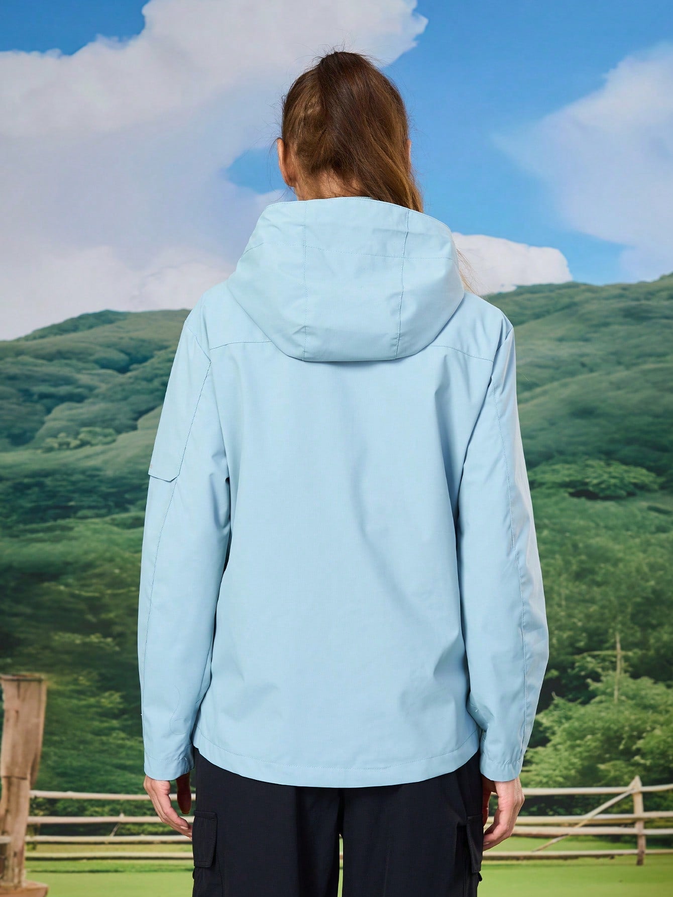 1pc Women's Solid Color Lightweight Spring/Autumn Softshell Jacket, Windproof Waterproof Outdoor Athletic Hiking Coat