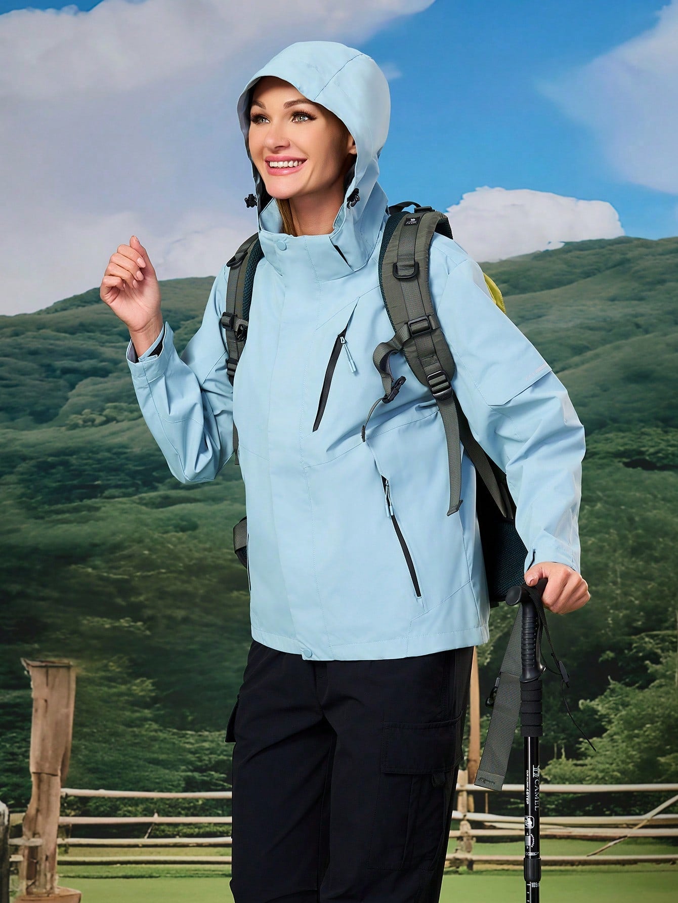 1pc Women's Solid Color Lightweight Spring/Autumn Softshell Jacket, Windproof Waterproof Outdoor Athletic Hiking Coat