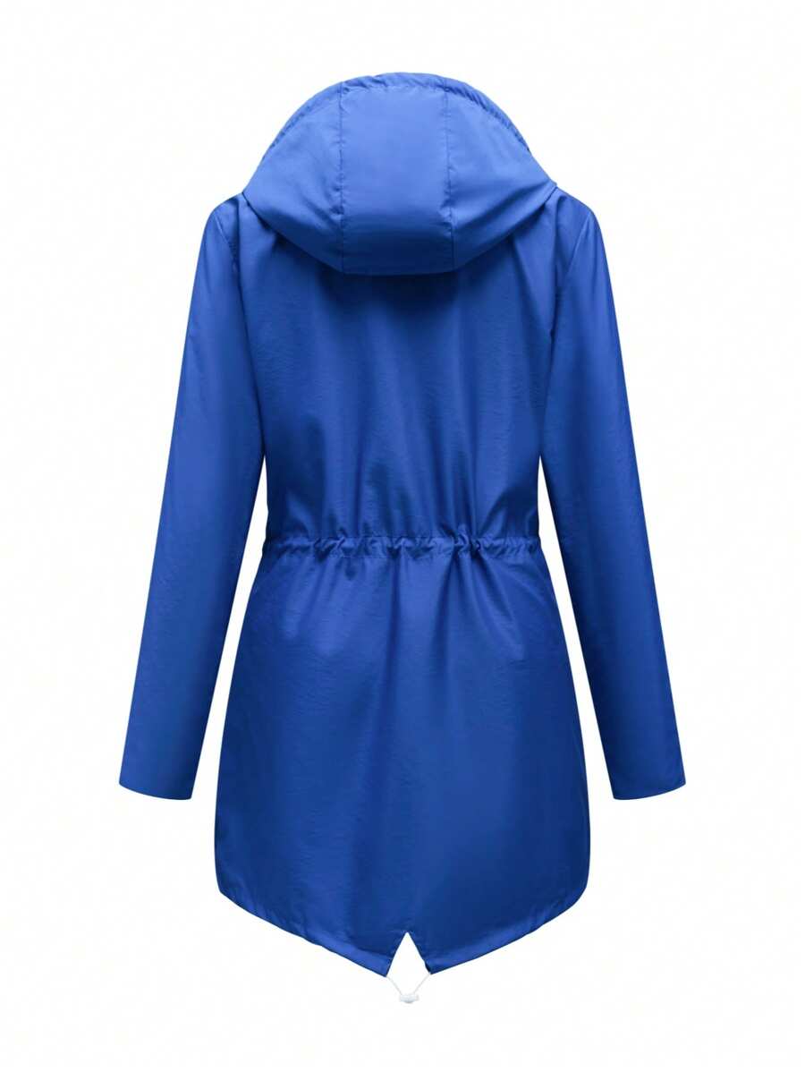 1pc Women's Outdoor Casual Sport Wind Jacket, Water Repellent Thin Solid Color Spring Windbreaker