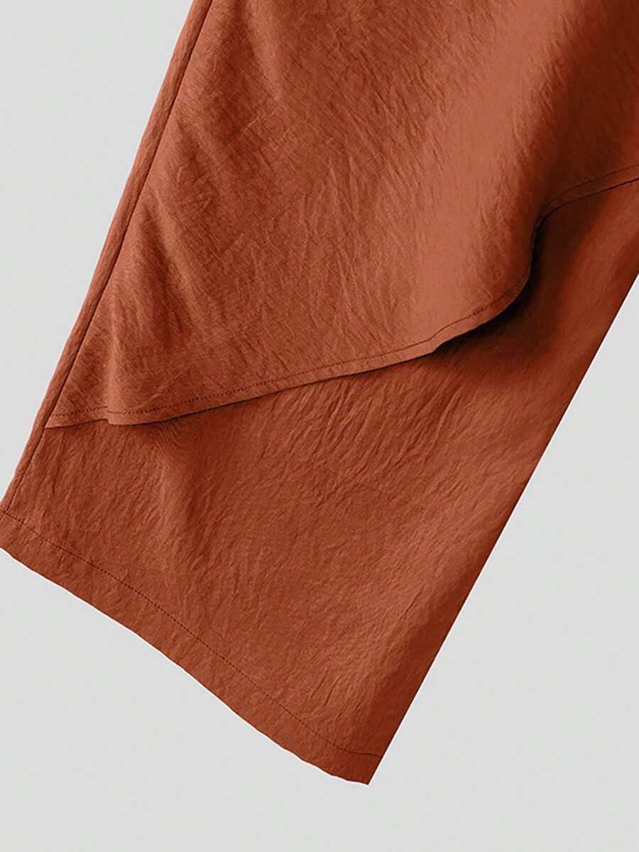 INCERUN Fashion Men Elastic High Waist Wrap Ruffles Palazzo Culotte Long Pants Summer Holiday Party Casual Loose Trousers Bottoms