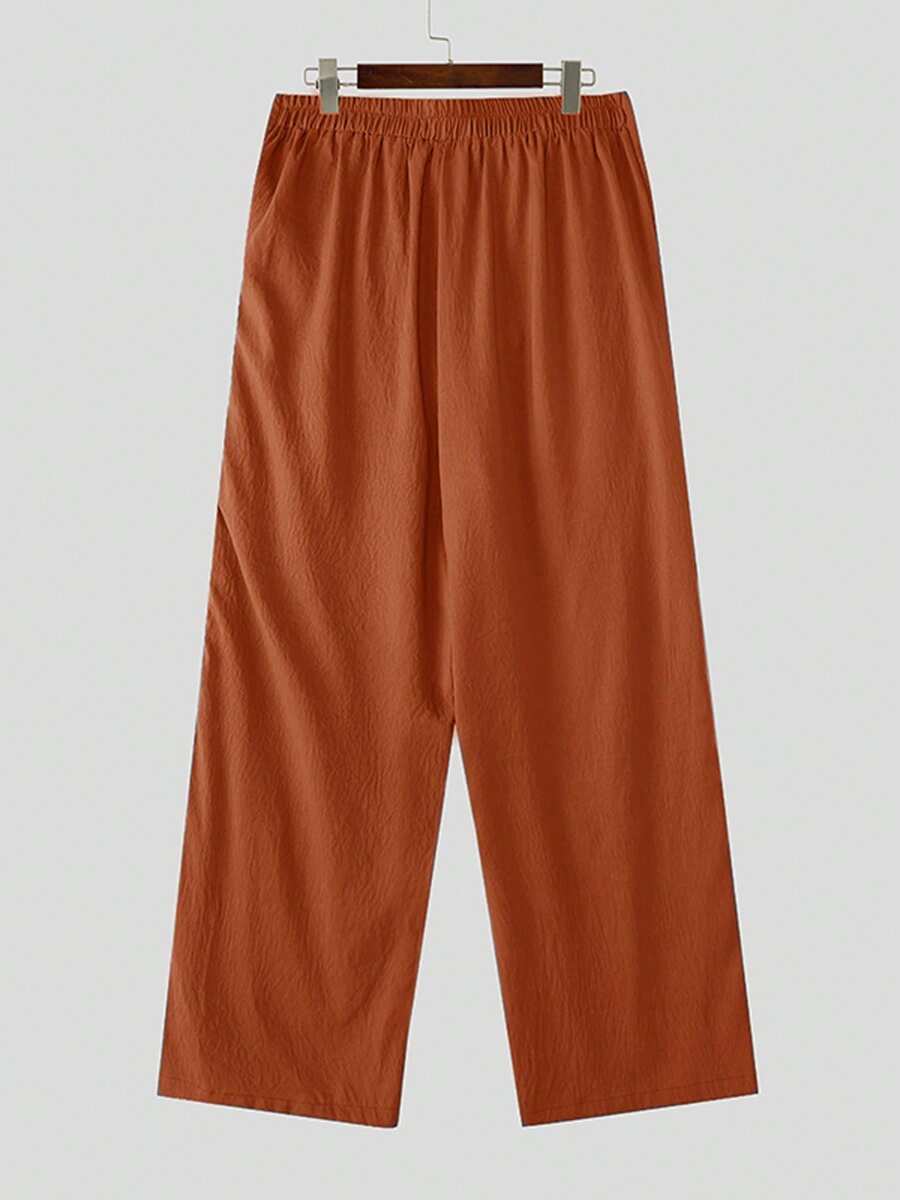 INCERUN Fashion Men Elastic High Waist Wrap Ruffles Palazzo Culotte Long Pants Summer Holiday Party Casual Loose Trousers Bottoms