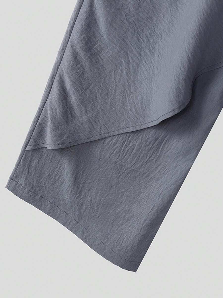 INCERUN Fashion Men Elastic High Waist Wrap Ruffles Palazzo Culotte Long Pants Summer Holiday Party Casual Loose Trousers Bottoms