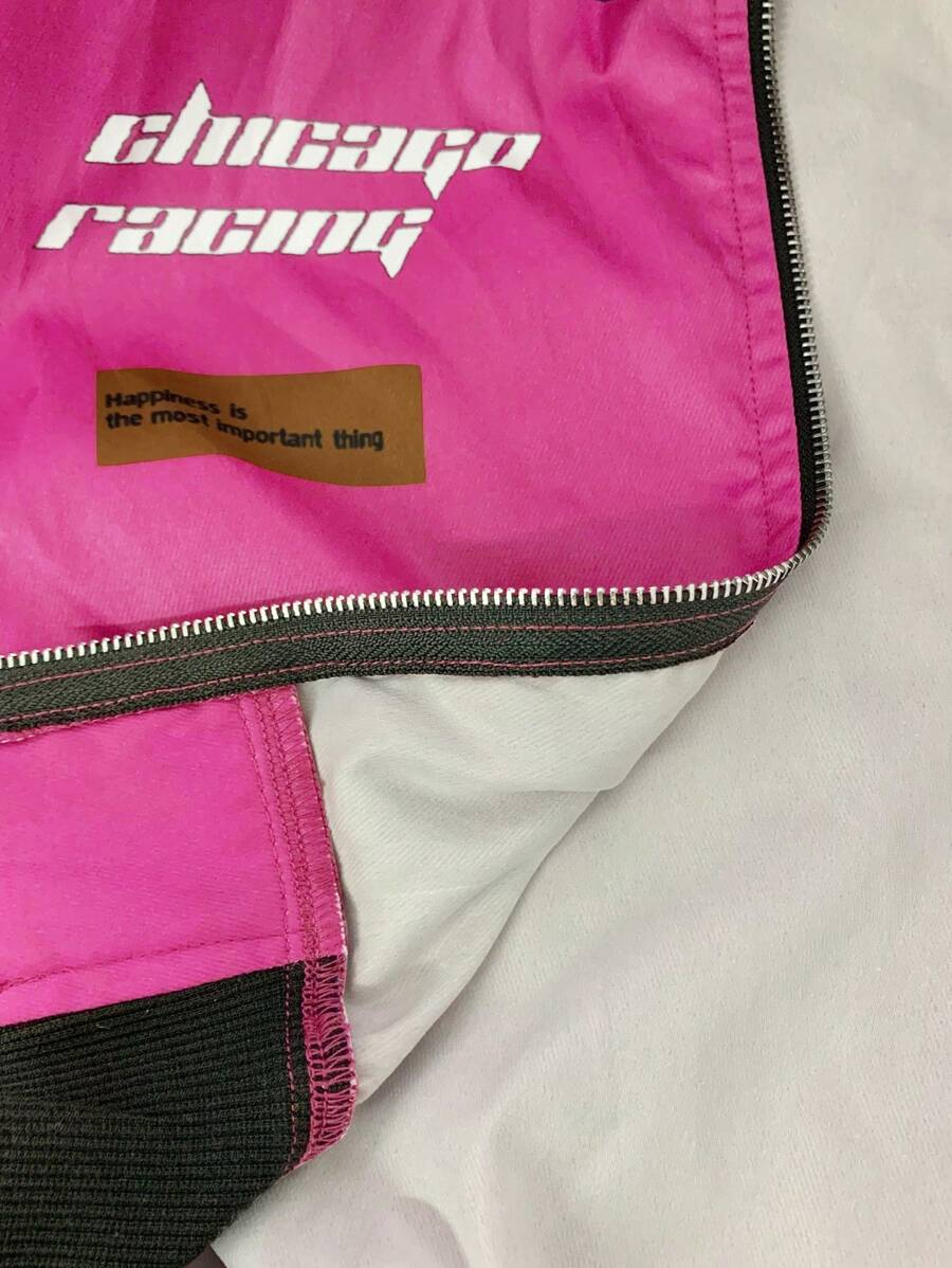 PETITE Letter Print Contrast Color Drop Shoulder Bomber Jacket For New Year Clothes