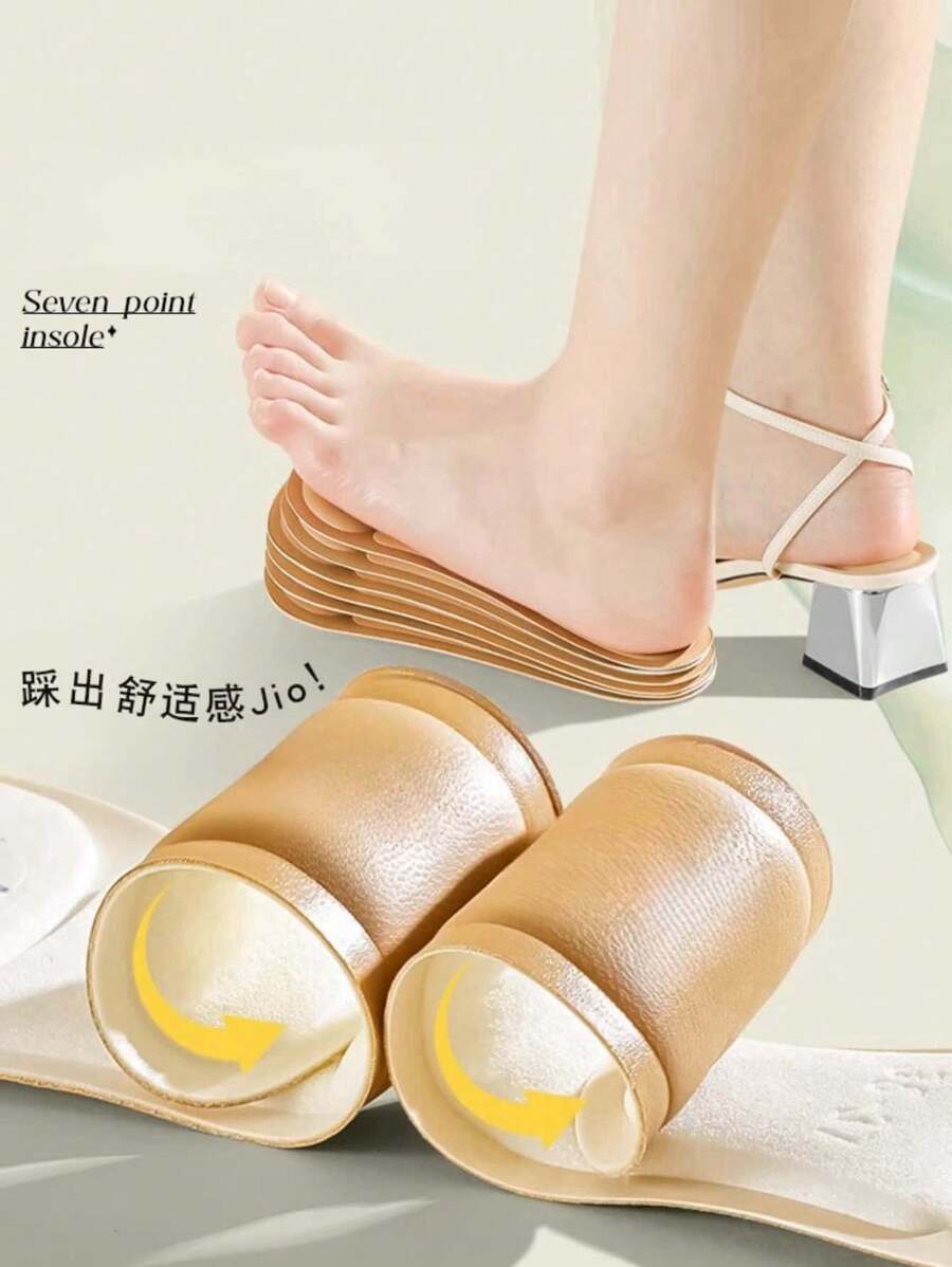 1 Pair Self-Adhesive Breathable Non-Slip Shock Absorbing Insoles, Soft Cushion Pad For Women High Heels, Summer, Kitten Heels Accessories
