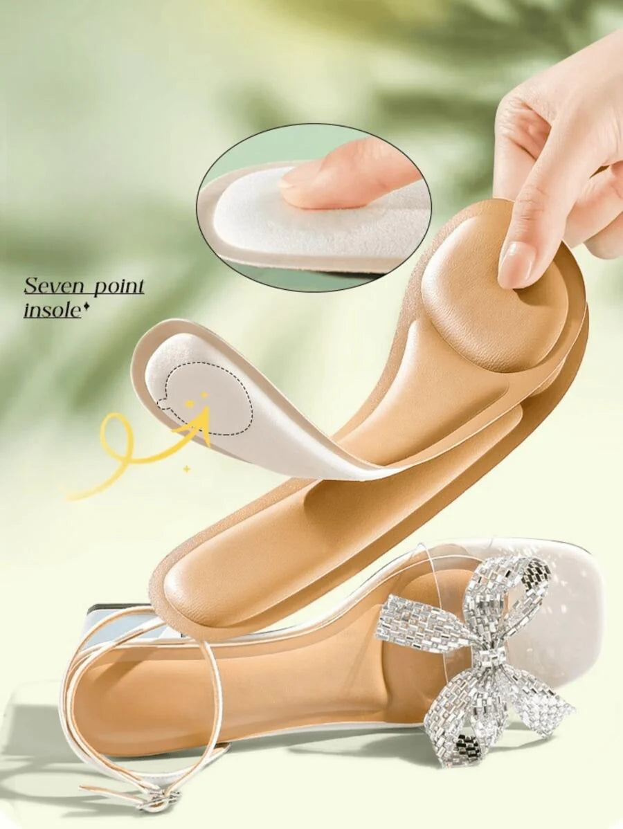 1 Pair Self-Adhesive Breathable Non-Slip Shock Absorbing Insoles, Soft Cushion Pad For Women High Heels, Summer, Kitten Heels Accessories