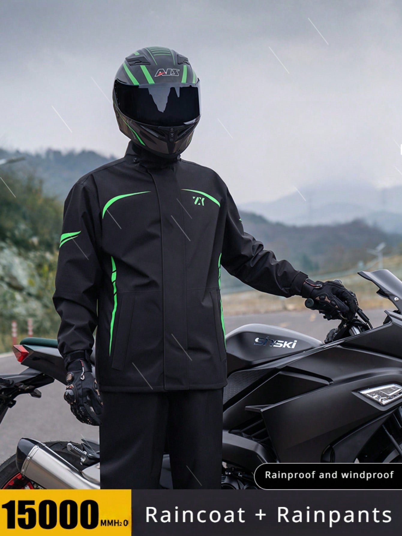 Fashion Raincoat, Waterproof And Windproof Rain Jacket, Full Body Rain Coat Suit Thickened Raincoat