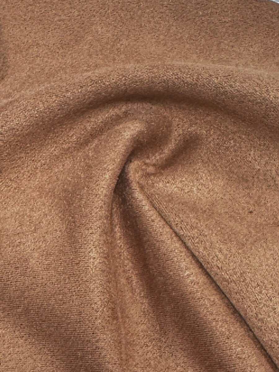 RosyDaze Women's Solid Color Faux Suede Double-Breasted Side Pocket Regular Jacket Fall Winter Cloth For Women