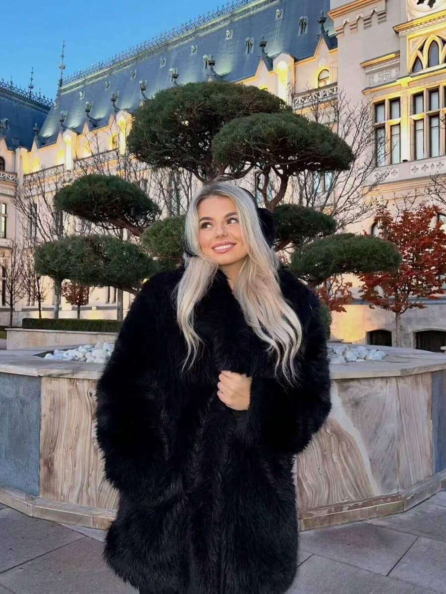 RELISH NOLESS Grey Plush Turtleneck Jacket, Fashion For Autumn/Winter